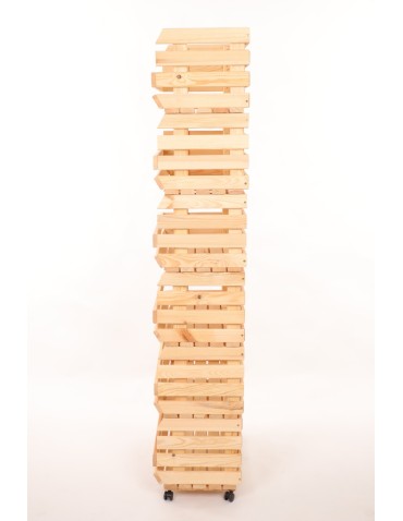 Skrzynie i skrzynki drewniane - Skrzynki na warzywa na kółkach RAWA /szer.57cm - Naturalne - product 5