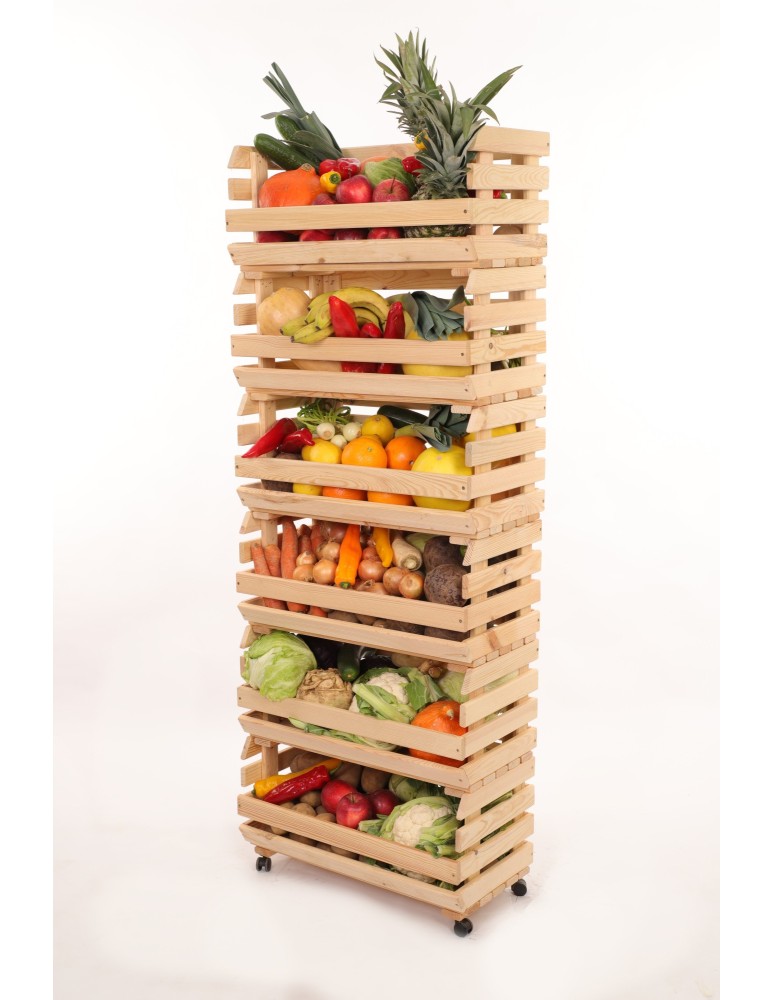 Skrzynie i skrzynki drewniane - Skrzynki na warzywa na kółkach RAWA /szer.57cm - Naturalne - product b2b.wamar.biz 6