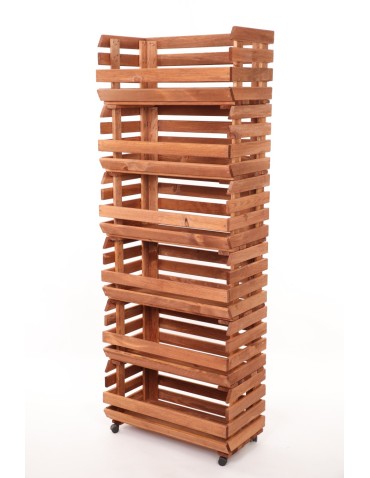 Skrzynie i skrzynki drewniane - Skrzynki na warzywa na kółkach RAWA /szer.57cm - Brązowe - product 3