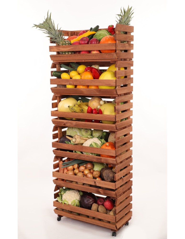 Skrzynie i skrzynki drewniane - Skrzynki na warzywa na kółkach RAWA /szer.57cm - Brązowe - product b2b.wamar.biz 6