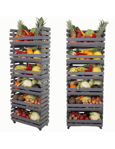 Skrzynki na warzywa na kółkach RAWA /szer.57cm - Szare