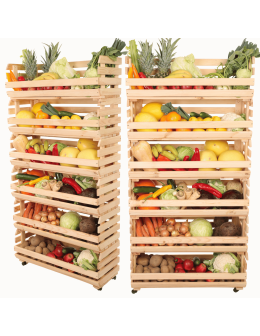 Skrzynki na warzywa na kółkach RAWA /szer.77cm - Naturalne