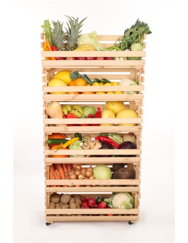 Skrzynki na warzywa na kółkach RAWA /szer.77cm - Naturalne - produkt 2