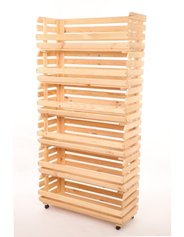 Skrzynie i skrzynki drewniane - Skrzynki na warzywa na kółkach RAWA /szer.77cm - Naturalne - product 3