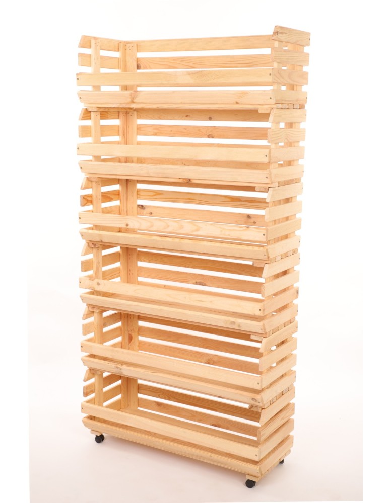 Skrzynie i skrzynki drewniane - Skrzynki na warzywa na kółkach RAWA /szer.77cm - Naturalne - product b2b.wamar.biz 3