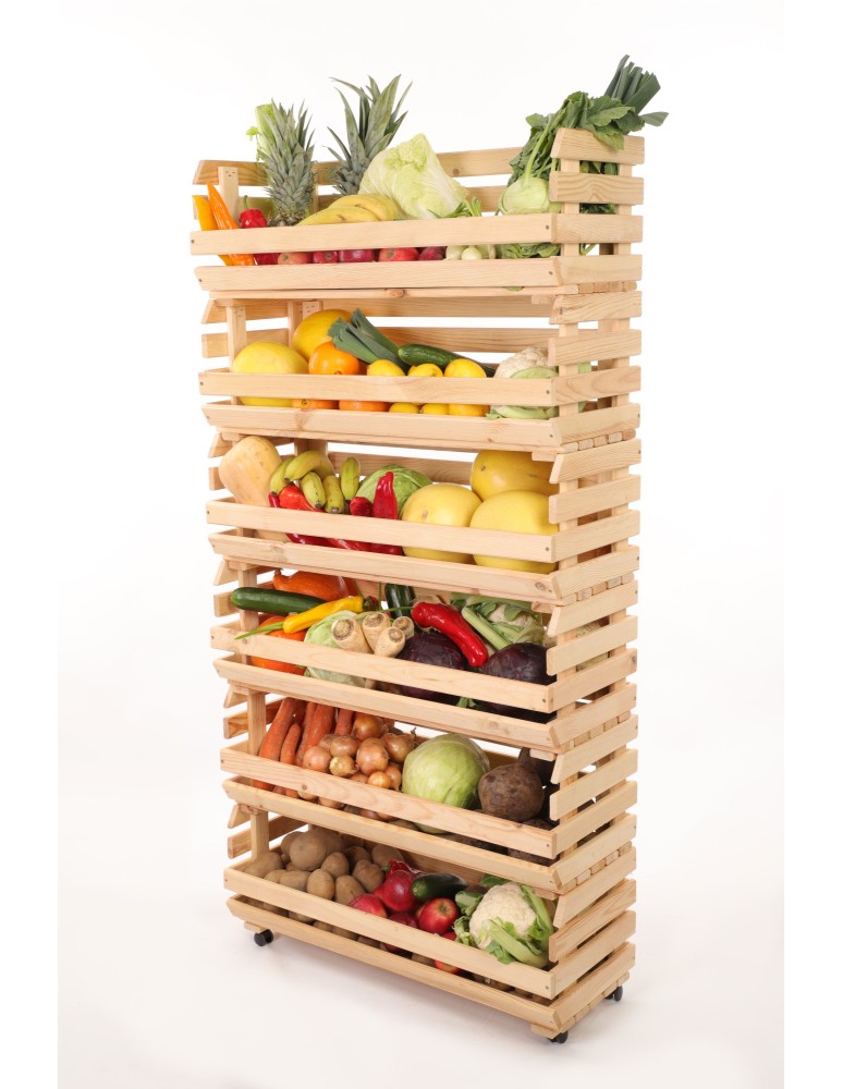 Skrzynie i skrzynki drewniane - Skrzynki na warzywa na kółkach RAWA /szer.77cm - Naturalne - product b2b.wamar.biz 6