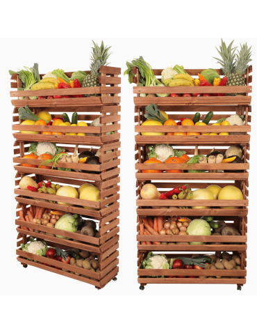 Skrzynki na warzywa na kółkach RAWA /szer.77cm - Brązowe