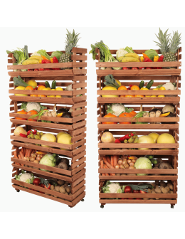 Skrzynki na warzywa na kółkach RAWA /szer.77cm - Brązowe