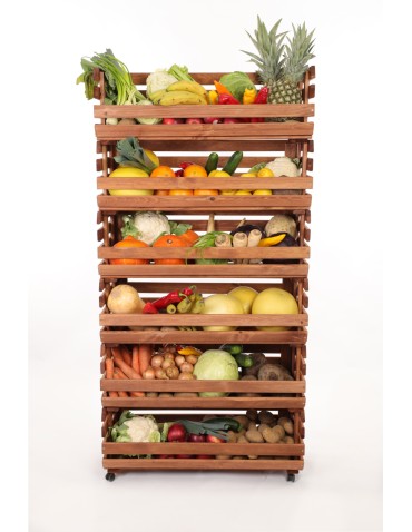 Skrzynki na warzywa na kółkach RAWA /szer.77cm - Brązowe - product 2