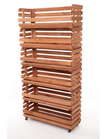 Skrzynie i skrzynki drewniane - Skrzynki na warzywa na kółkach RAWA /szer.77cm - Brązowe - product 3