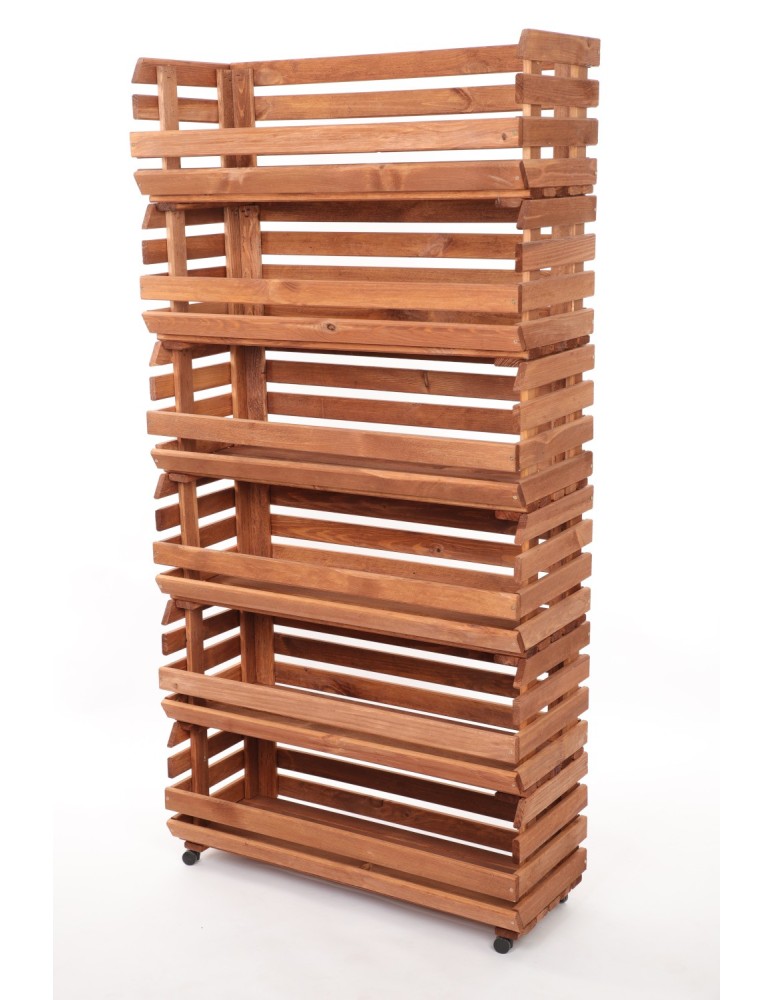 Skrzynie i skrzynki drewniane - Skrzynki na warzywa na kółkach RAWA /szer.77cm - Brązowe - product b2b.wamar.biz 3