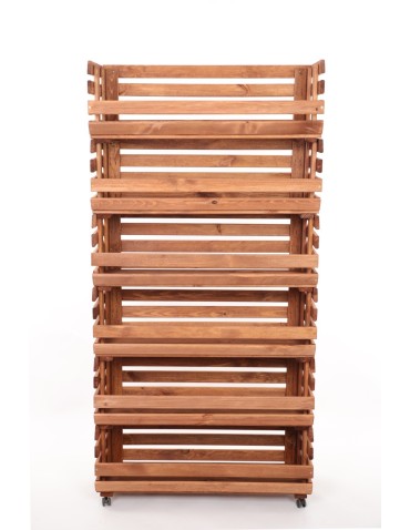 Skrzynie i skrzynki drewniane - Skrzynki na warzywa na kółkach RAWA /szer.77cm - Brązowe - product 4