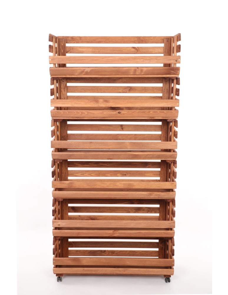 Skrzynie i skrzynki drewniane - Skrzynki na warzywa na kółkach RAWA /szer.77cm - Brązowe - product b2b.wamar.biz 4