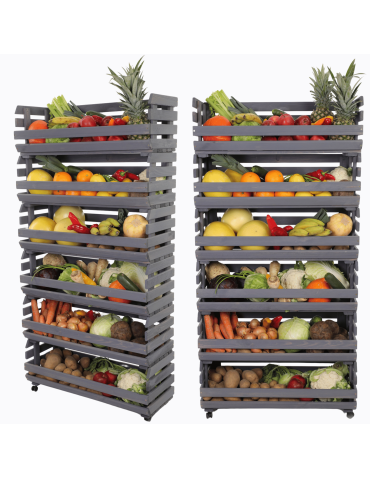 Skrzynki na warzywa na kółkach RAWA /szer.77cm - Szare