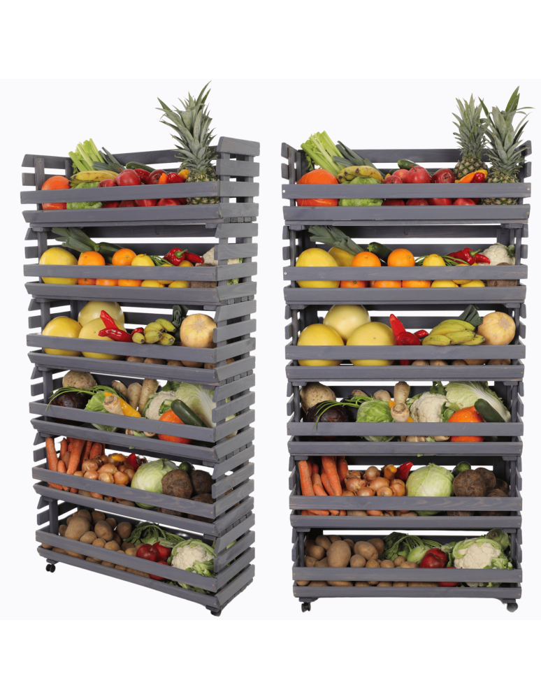 Skrzynie i skrzynki drewniane - Skrzynki na warzywa na kółkach RAWA /szer.77cm - Szare - product b2b.wamar.biz 1