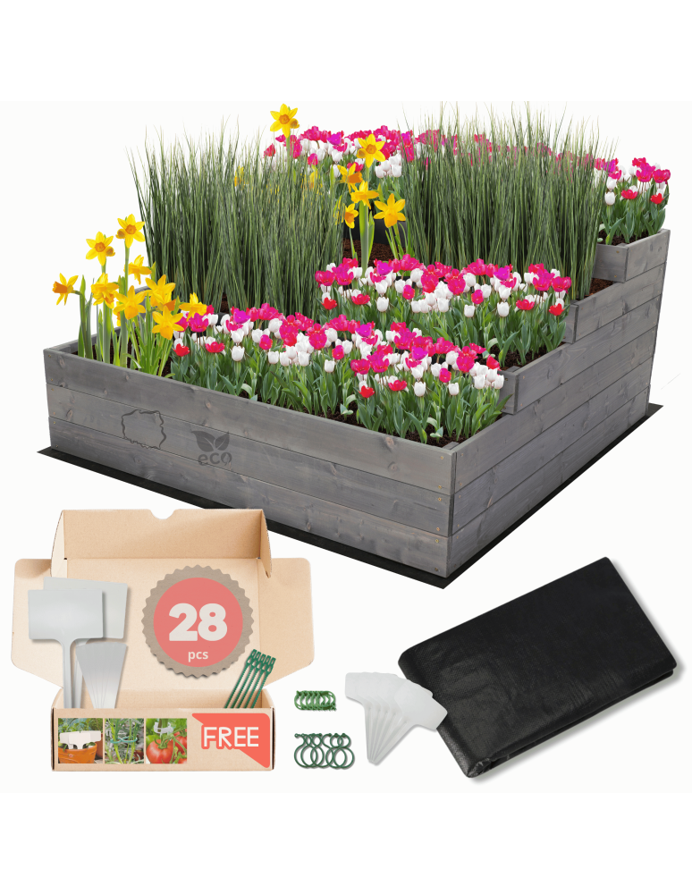 Grządki i Warzywniaki - Skrzynia na warzywa warzywnik IMPREGNOWANY 54x120x120 GRATISY WYSOKA ECO - product b2b.wamar.biz 1