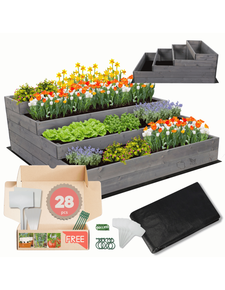 Grządki i Warzywniaki - Skrzynie na warzywa warzywniak donica IMPREGNOWANY 45x120x120 GRATISY EKO - product b2b.wamar.biz 1