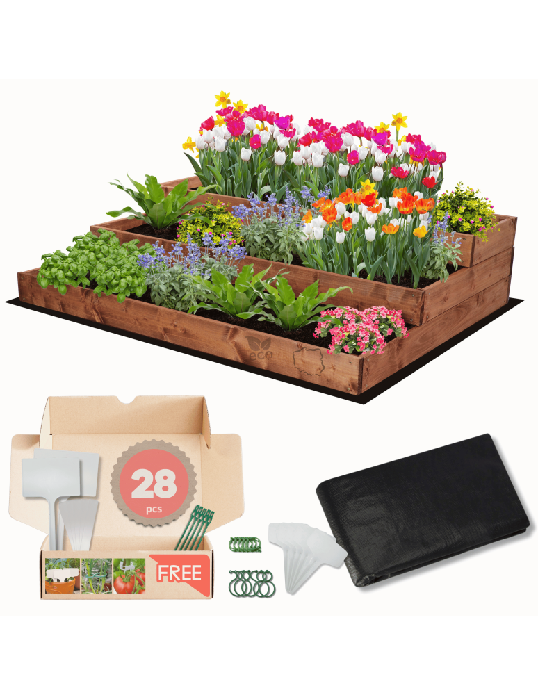 Grządki i Warzywniaki - Skrzynia na warzywa warzywniak inspekt IMPREGNOWANY 27x120x90 GRATISY ECO - product b2b.wamar.biz 1