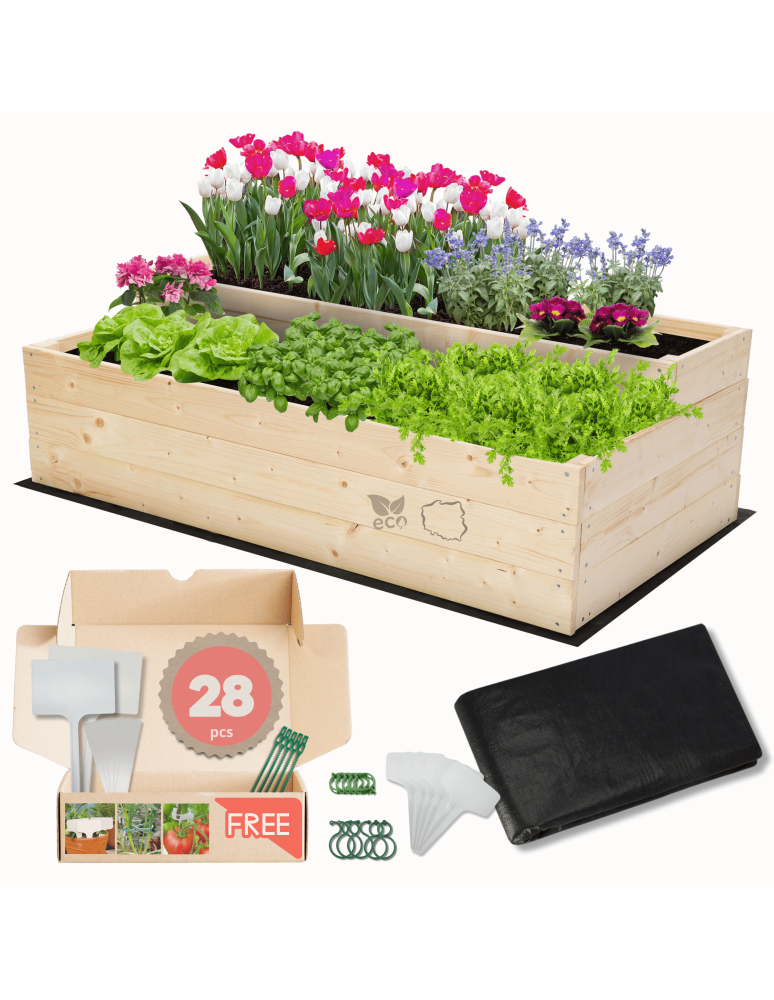 Grządki i Warzywniaki - Skrzynia na warzywa warzywniak grządka IMPREGNOWANY 36x120x60 GRATISY EKO - product b2b.wamar.biz 1