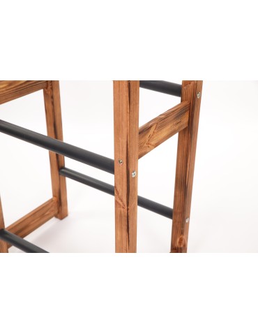 Regały - Stojak na Skrzynki (3szt) 108X53X32cm Brązowe Opalane Drewno/Czarny Plastik - product 3