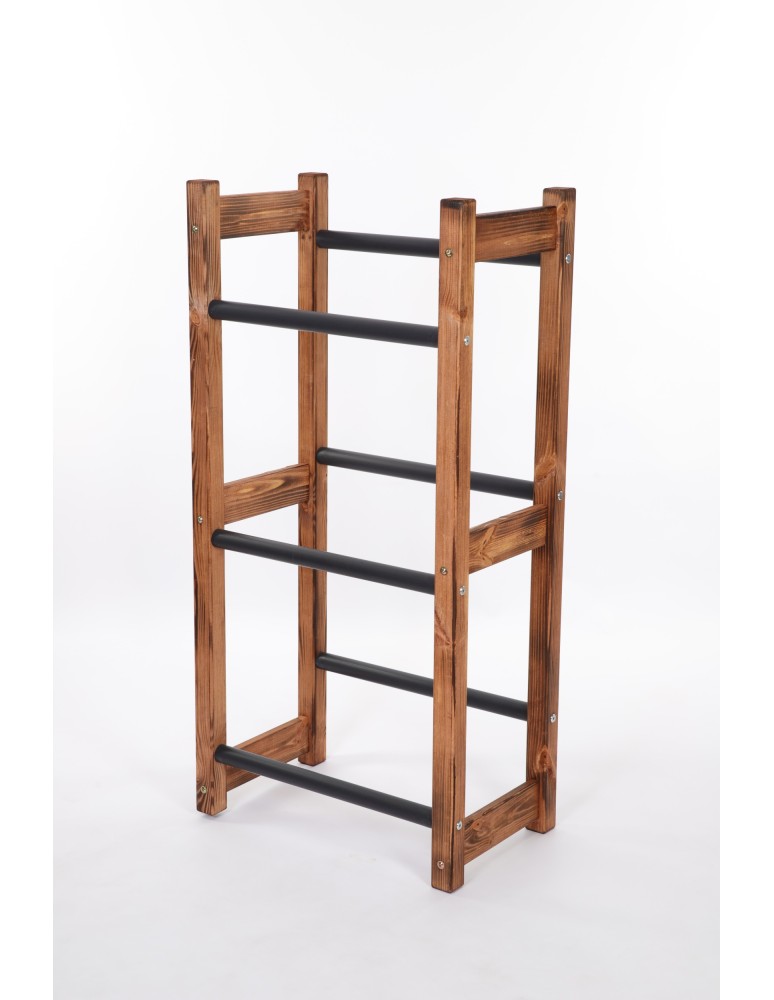 Regały - Stojak na Skrzynki (3szt) 108X53X32cm Brązowe Opalane Drewno/Czarny Plastik - product b2b.wamar.biz 4