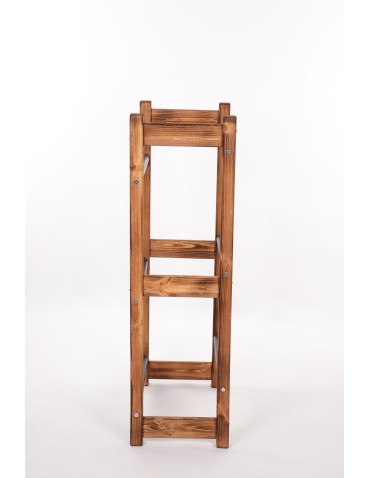 Regały - Stojak na Skrzynki (3szt) 108X53X32cm Brązowe Opalane Drewno/Czarny Plastik - product 6