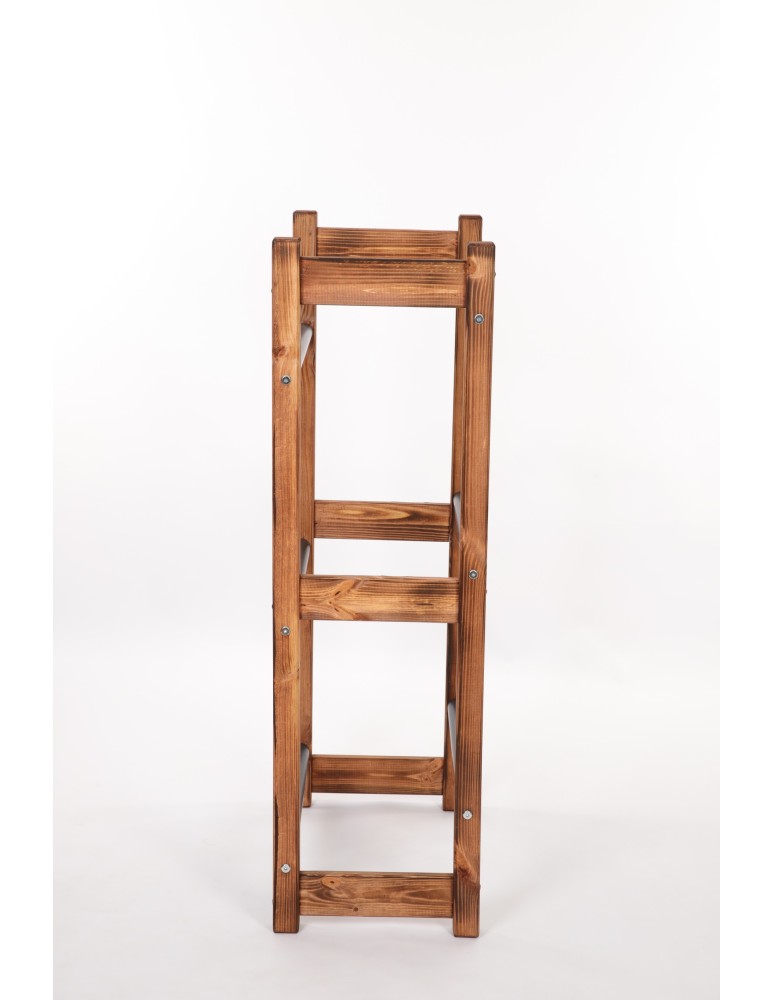 Regały - Stojak na Skrzynki (3szt) 108X53X32cm Brązowe Opalane Drewno/Czarny Plastik - product b2b.wamar.biz 6