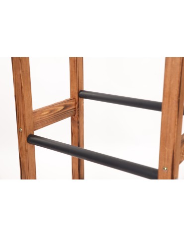 Regały - Stojak na Skrzynki (3szt) 108X53X32cm Brązowe Opalane Drewno/Czarny Plastik - product 7