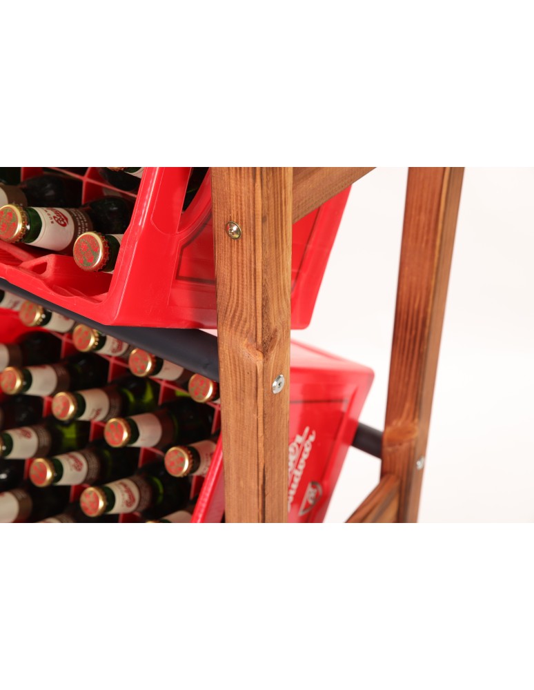 Regały - Stojak na Skrzynki (3szt) 108X53X32cm Brązowe Opalane Drewno/Czarny Plastik - product b2b.wamar.biz 8