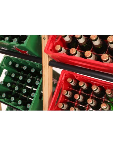 Regał na Skrzynki Transportowe (6szt) 108X102X32cm Naturalne Opalane Drewno/Plastik - product 2