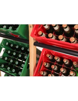 Regał na Skrzynki Transportowe (6szt) 108X102X32cm Naturalne Opalane Drewno/Plastik - product 2