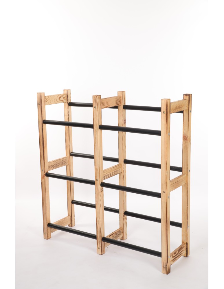 Regały - Regał na Skrzynki Transportowe (6szt) 108X102X32cm Naturalne Opalane Drewno/Plastik - product b2b.wamar.biz 4