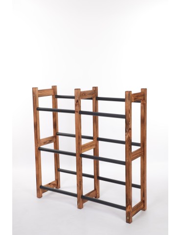 Regały - Regał na Skrzynki Transportowe (6szt) 108X102X32cm Brązowe Opalane Drewno/Plastik - produkt 4