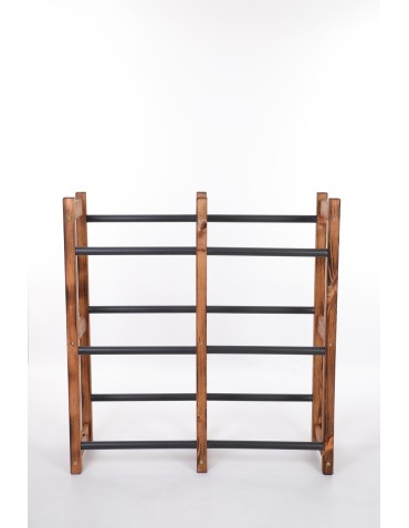 Regały - Regał na Skrzynki Transportowe (6szt) 108X102X32cm Brązowe Opalane Drewno/Plastik - produkt 5