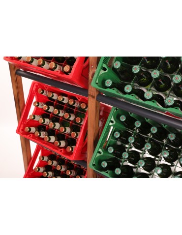 Regały - Regał na Skrzynki Transportowe (6szt) 108X102X32cm Brązowe Opalane Drewno/Plastik - produkt 8