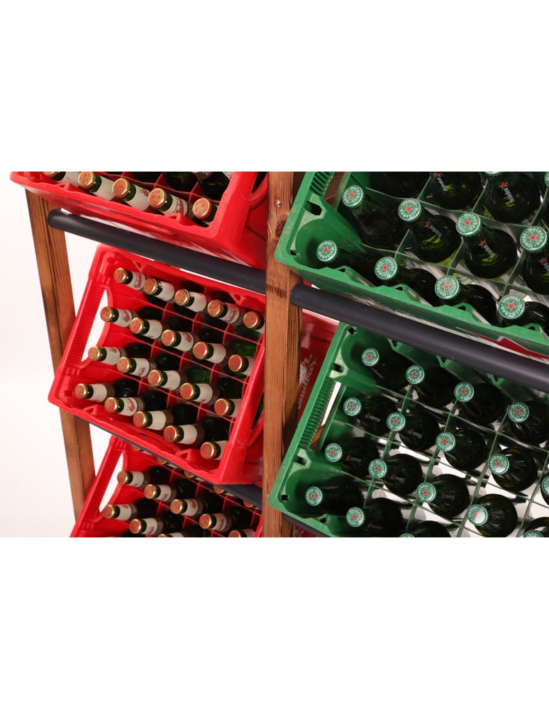 Regały - Regał na Skrzynki Transportowe (6szt) 108X102X32cm Brązowe Opalane Drewno/Plastik - produkt b2b.wamar.biz 8