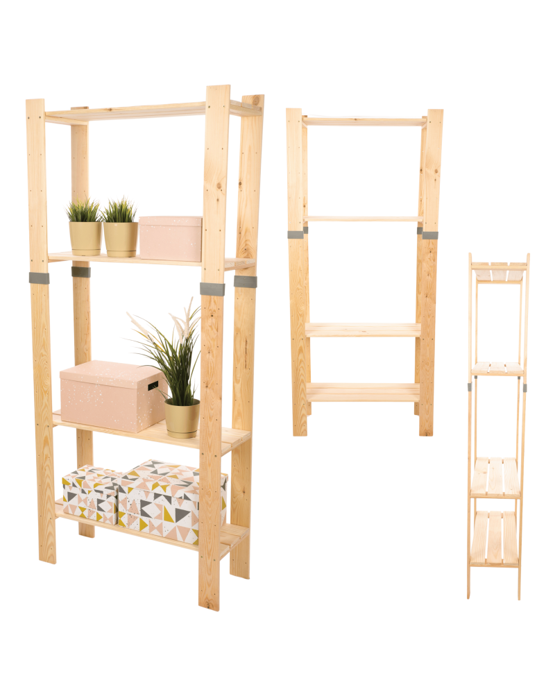 Regały drewniane - Regał drewniany na książki regał na zabawki regał do spiżarni 179cm SOSNOWY - product b2b.wamar.biz 1
