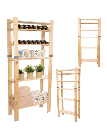Regał drewniany na książki regał na zabawki regał do spiżarni 179cm SOSNOWY