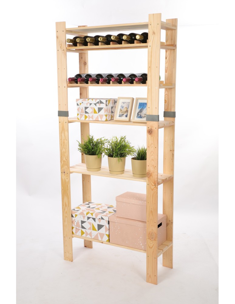 Regały drewniane - Regał drewniany na książki regał na zabawki regał do spiżarni 179cm SOSNOWY - product b2b.wamar.biz 2