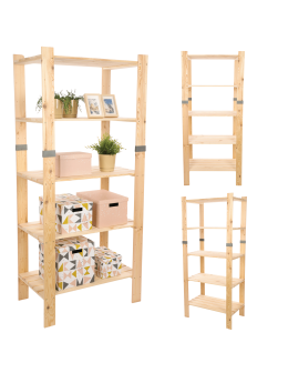 Regał drewniany na książki regał na zabawki regał do spiżarni 179cm SOSNOWY