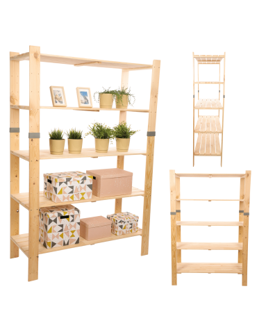 Regał drewniany na książki regał na zabawki regał do spiżarni 179cm SOSNOWY