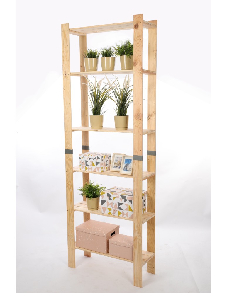 Regały drewniane - Regał drewniany na książki regał na zabawki regał do spiżarni 230cm SOSNOWY - produkt b2b.wamar.biz 2