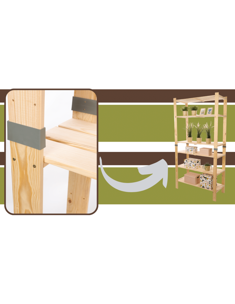 Regały drewniane - Regał drewniany na książki regał na zabawki regał do spiżarni 230cm SOSNOWY - produkt b2b.wamar.biz 10