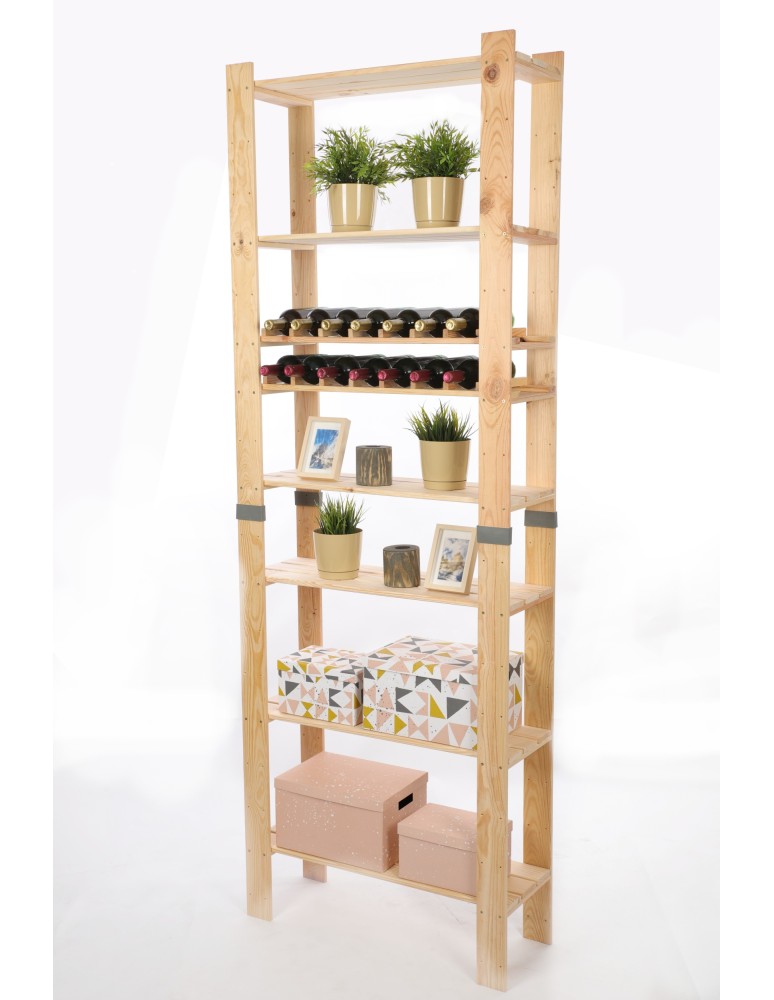 Regały drewniane - Regał drewniany na książki regał na zabawki regał do spiżarni 230cm SOSNOWY - product b2b.wamar.biz 2