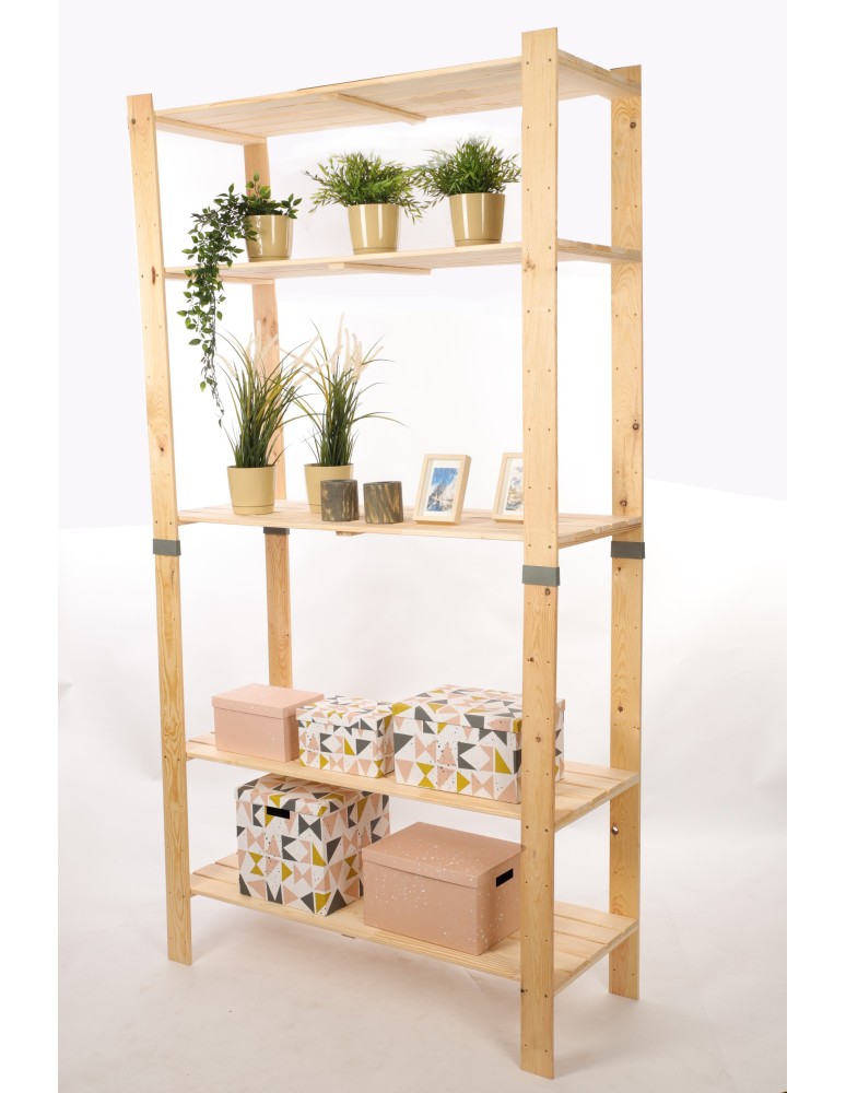 Regały drewniane - Regał drewniany na książki regał na zabawki regał do spiżarni 230cm SOSNOWY - produkt b2b.wamar.biz 2