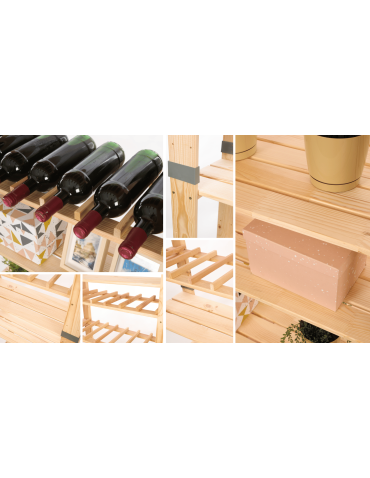 Regały drewniane - Regał drewniany na książki regał na zabawki regał do spiżarni 230cm SOSNOWY - produkt 6