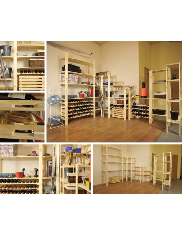 Regały drewniane - Regał drewniany na książki regał na zabawki regał do spiżarni 230cm SOSNOWY - produkt 9