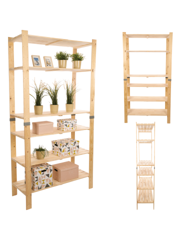 Regał drewniany na książki regał na zabawki regał do spiżarni 230cm SOSNOWY