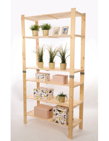 Regał drewniany na książki regał na zabawki regał do spiżarni 230cm SOSNOWY - produkt 2