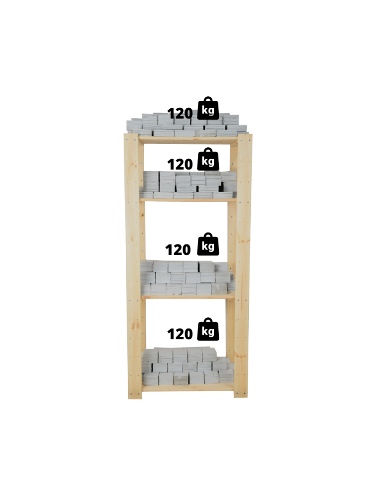 Regały drewniane - Regał drewniany na książki regał na zabawki regał do spiżarni 230cm SOSNOWY - product b2b.wamar.biz 8